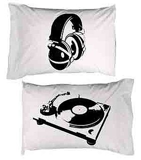 Retro Turntable and Headphones Pillow Cases