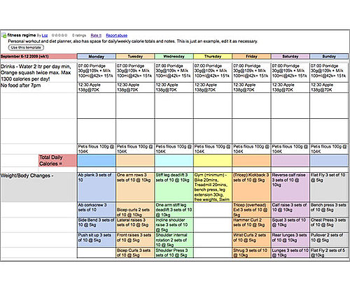 Google Docs Fitness Template Google Docs Fitness Template