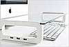 Glass USB Port Desk Shelf