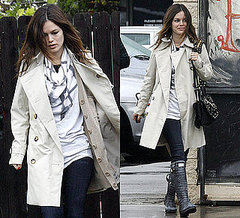 Photo of Rachel Bilson in Trench Coat and Hunter Rain Boots in LA Photo of Rachel Bilson in Trench Coat and Hunter Rain Boots in LA