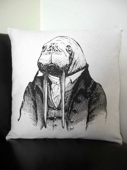Feeling discombobulated? Perhaps it's time for a visit with this Dr. Walrus Silkscreened Cotton Canvas Throw Pillow ($60). Or perhaps just a long nap. He'll make everything better. Feeling discombobulated? Perhaps it's time for a visit with this Dr. Walrus Silkscreened Cotton Canvas Throw Pillow ($60). Or perhaps just a long nap. He'll make everything better.