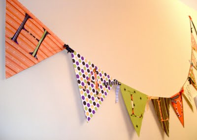 Make a fun, nonfrightening Halloween pennant with The Stories From A to Z.
Make a fun, nonfrightening Halloween pennant with The Stories From A to Z.