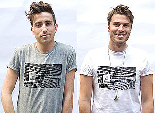 Nick Grimshaw and Rick Edwards Model Everyman No Ball Games T-shirts for Charity