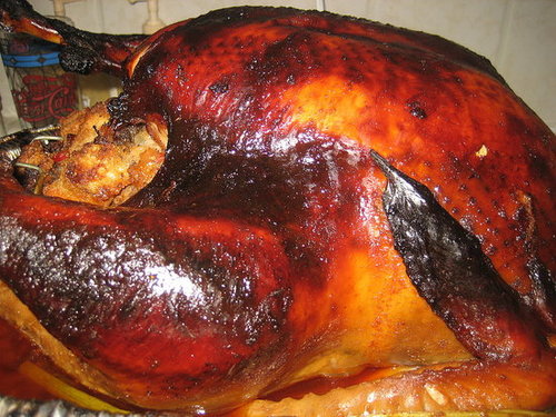 Apple Brined, Bourbon Glazed, Spice Rubbed Thanksgiving Turkey Recipe