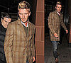 Photos of David Beckham Wearing A Brown Plaid Jacket in London
