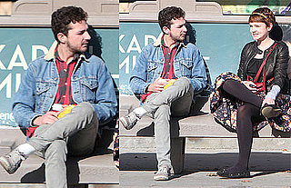 Photos of Shia LaBeouf and Carey Mulligan Hanging Out at a Bus Stop in LA