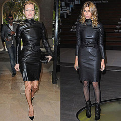 Photo of Kate Moss and Carine Roitfeld Wearing Same Black Leather Dress 2009-11-16 15:00:22