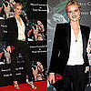 Model Eva Herzigova in Black and White Suit at 2010 Pirelli Calendar Cocktail Reception in London