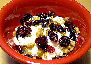 Snack Made With Cottage Cheese, Walnuts, and Craisins