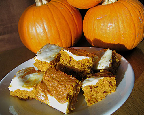 Healthy T-Day Dessert: Pumpkin-Carrot Bars With Cream Cheese Frosting