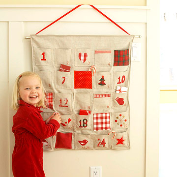 With a little stitching and ironing, you can make this hanging pocket calendar to fill with plenty of treats.
With a little stitching and ironing, you can make this hanging pocket calendar to fill with plenty of treats.