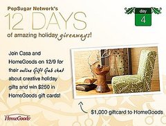 Win a $1,000 Gift Card From HomeGoods and CasaSugar Win a $1,000 Gift Card From HomeGoods and CasaSugar