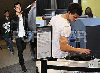 Photos of Taylor Lautner and His Muscles Flying LAX to JFK, Taylor Lautner Spotted Secretly Meeting Taylor Swift at Jingle Ball