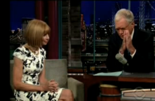 Anna made a cameo on David Letterman to promote The September Issue. No doubt, she held her own with funny humor and even complimented David's socks!
Anna made a cameo on David Letterman to promote The September Issue. No doubt, she held her own with funny humor and even complimented David's socks!