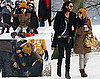Photos of Russell Brand and Katy Perry Walking and Sledding Together in London