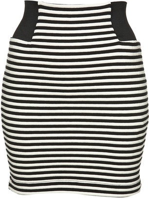 The Look For Less: Pleasure Doing Business Striped Banded Skirt  