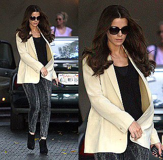 Kate Beckinsale Wears Acid Leggings and Ivory Blazer