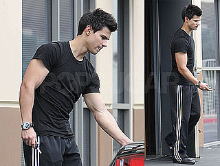 Photos of Taylor Lautner Leaving the Gym Wearing All Black in LA