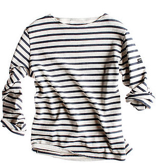 Navy and White Striped Long Sleeve Shirt