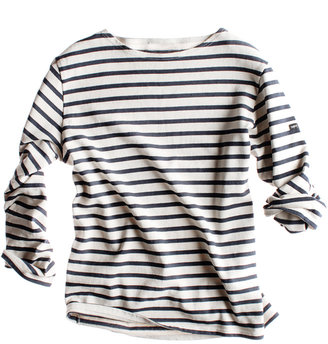 Navy and White Striped Long Sleeve Shirt