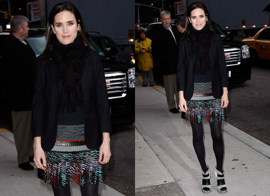 Photos of Jennifer Connelly on David Letterman in New York City