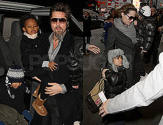 Photos of Brad Pitt And Angelina Jolie Bringing Maddox, Pax, Zahara And Shiloh to See Mary Poppins on Broadway
