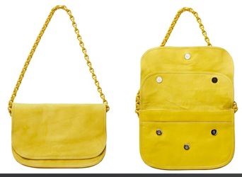 A.P.C. Lemon yellow purse with chain strap as part of Summer 2008 collection