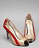 Courtney Crawford Multi Color Pump in Nude, Red, and Black
