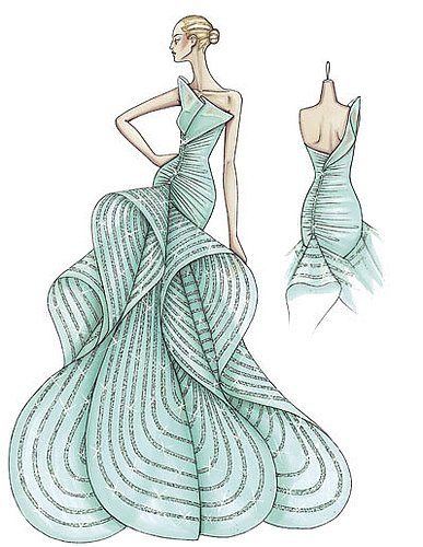 Spring 2009 Atelier Versace: Red Carpet Ruffles and Whorls Spring 2009 Atelier Versace: Red Carpet Ruffles and Whorls