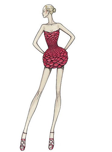 Spring 2009 Atelier Versace: Red Carpet Ruffles and Whorls Spring 2009 Atelier Versace: Red Carpet Ruffles and Whorls