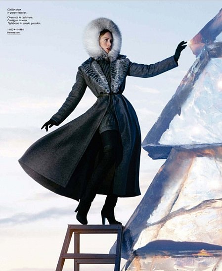 Hermes Takes Raquel to the Ice Hotel for Its Fall 2009 Ad Campaign Hermes Takes Raquel to the Ice Hotel for Its Fall 2009 Ad Campaign