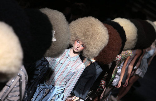 Louis Vuitton Spring 2010: All Clogs, Raccoon Tails, and Massive Fros