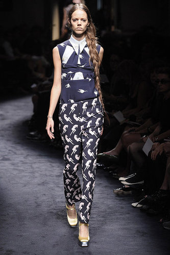 Miuccia Prada Interprets "Innocence" with Cat and Bird Prints for Miu Miu Spring 2010 Miuccia Prada Interprets "Innocence" with Cat and Bird Prints for Miu Miu Spring 2010