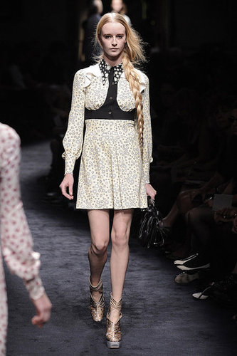 Miuccia Prada Interprets "Innocence" with Cat and Bird Prints for Miu Miu Spring 2010 Miuccia Prada Interprets "Innocence" with Cat and Bird Prints for Miu Miu Spring 2010