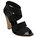 Black Elastic Strap Sandals 