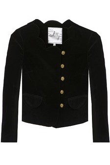 A fitted jacket with a sweet scalloped collar. A fitted jacket with a sweet scalloped collar.