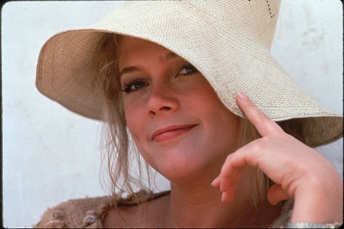 In this promotional picture for 1984's Romancing the Stone Kathleen Turner