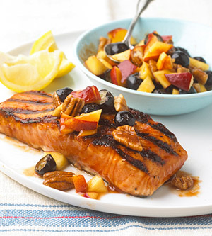 Grilled Salmon With Fruit Salad Recipe