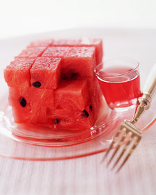 Watermelon Squares in Campari Watermelon Squares in Campari
