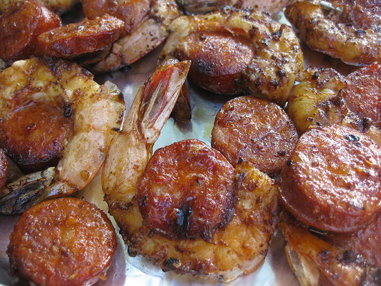 Spicy Shrimp and Chorizo Kebabs