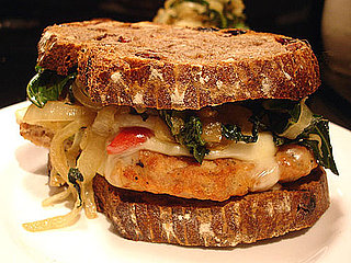 Recipe For Chicken Sandwich With Roasted Peppers, Onions, and Southern Greens