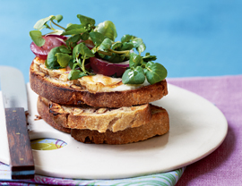 Taleggio Tartines With Grape Watercress Salad Recipe