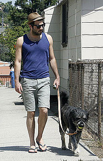 Noah Carries His Ball While Zachary Quinto Takes the Bags