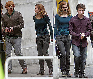 Photos of Emma Watson, Daniel Radcliffe, Rupert Grint on the Set of Harry Potter and the Deathly Hallows in London