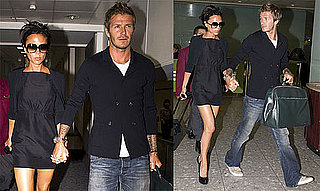 Photos of David Beckham and Victoria Beckham at Heathrow Airport