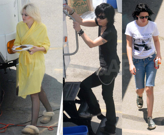 Photos of Kristen, Joan and Dakota on Set 