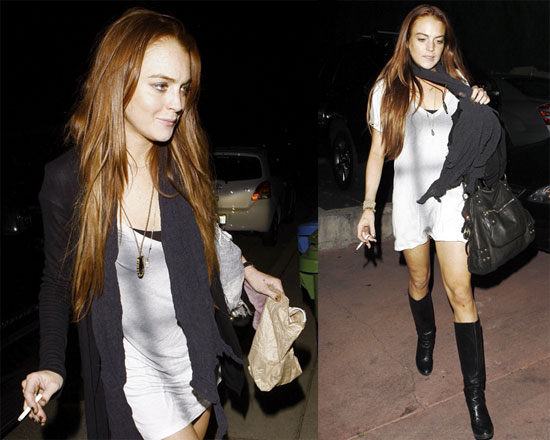 Photos of Lindsay Lohan in White and Black 