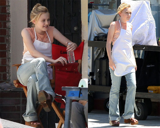 Photos of Dakota Fanning on Set 