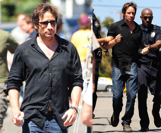 Photos of David Duchovny on Set