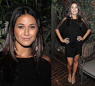 Photo of Emmanuelle Chriqui Wearing Black Mesh Dress at Vodka Party in NYC